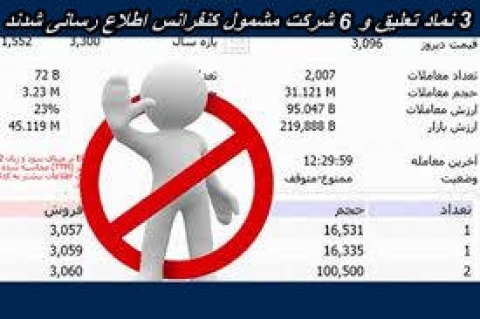 3 نماد تعلیق و ۶ شرکت مشمول کنفرانس اطلاع رسانی شدند