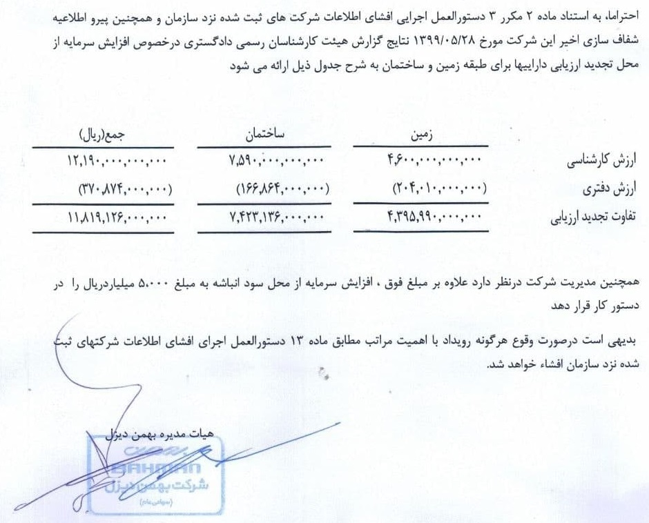 بهمن دیزل برنامه دو افزایش سرمایه را در دستور کار قرار داد